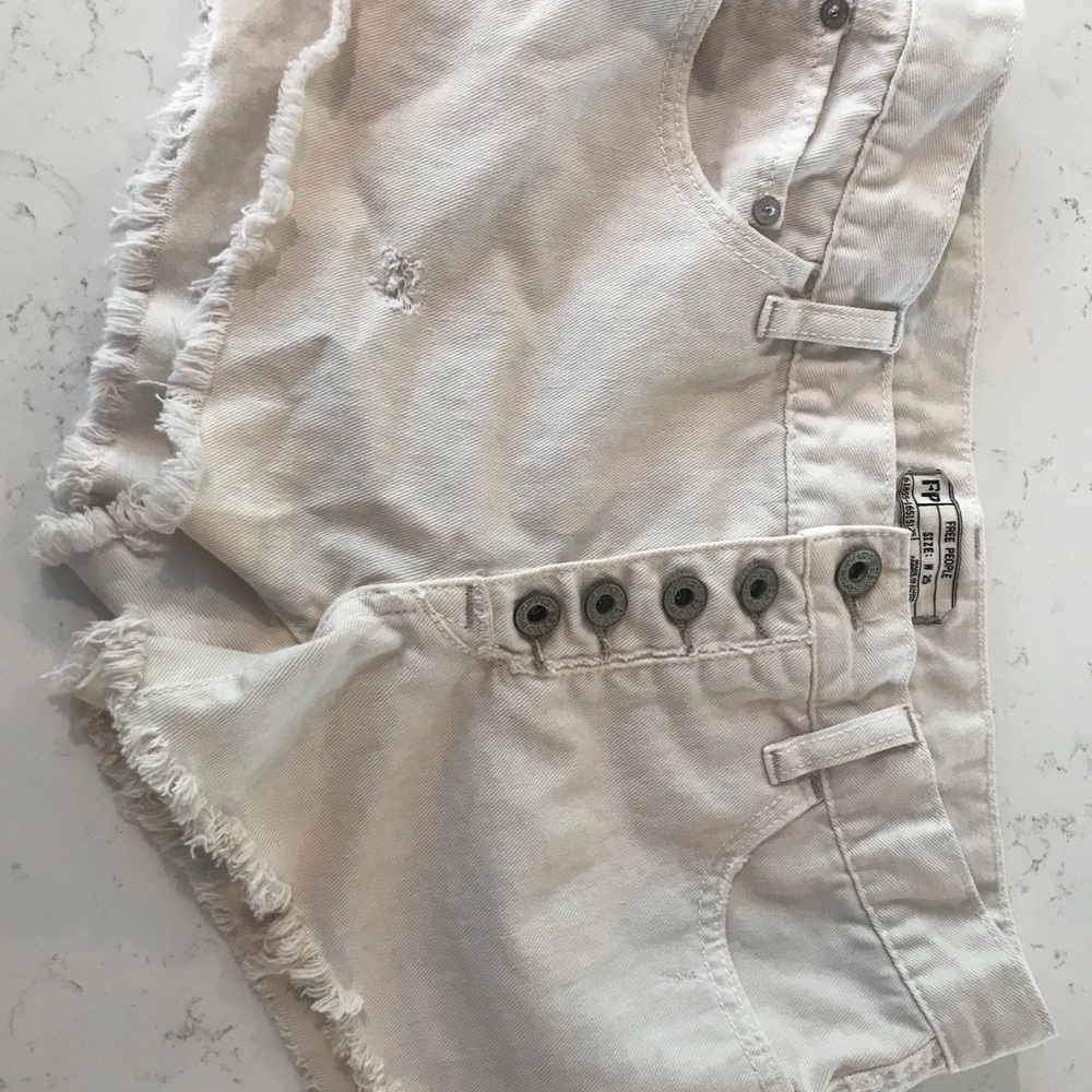 Free People vintage white shorts